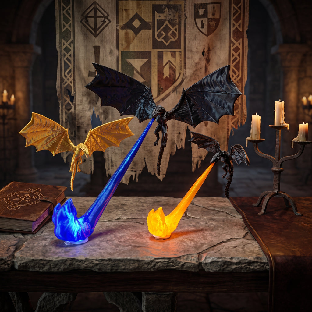 Dragon Breath Flame Night Light Decor