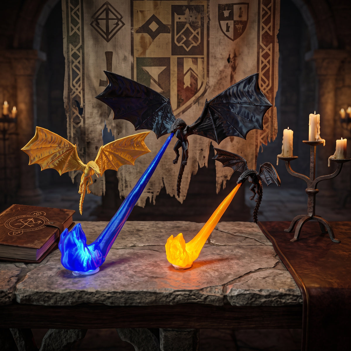 Dragon Breath Flame Night Light Decor