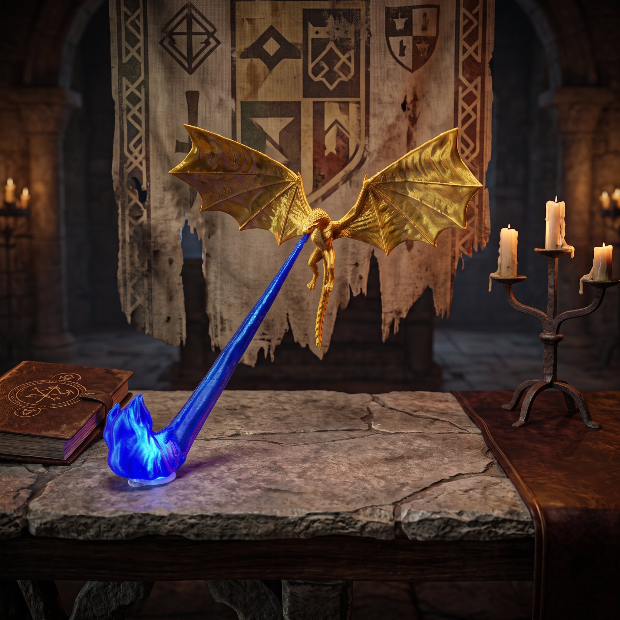 Dragon Breath Flame Night Light Decor