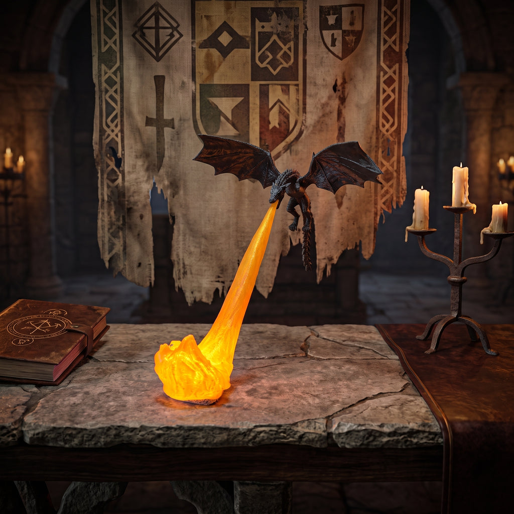 Dragon Breath Flame Night Light Decor