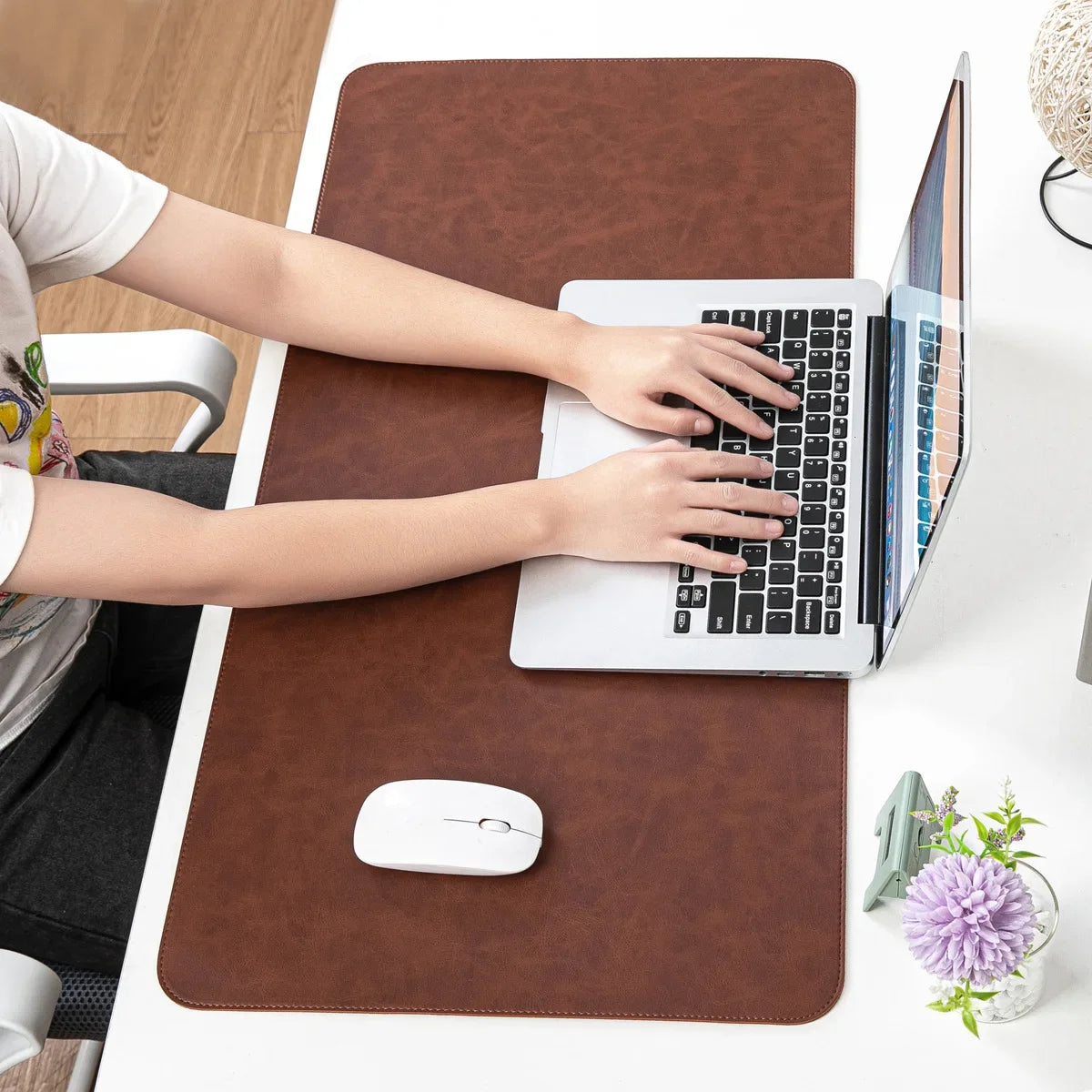 Desk Pad Waterproof PU Mouse Pads Desk Mat Protective Cover Large Mousepad Computer Laptop Non-Slip Easy to Clean Keyboard Mats